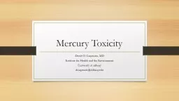 Mercury Toxicity	 David O. Carpenter, MD