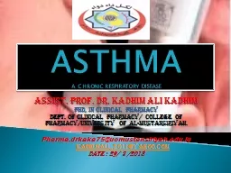 ASTHMA  A CHRONIC RESPIRATORY DISEASE