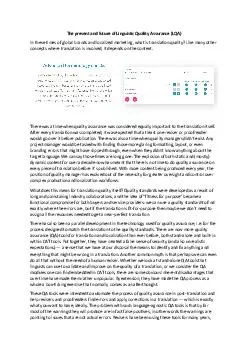 The present and future of Linguistic Quality Assurance (LQA)