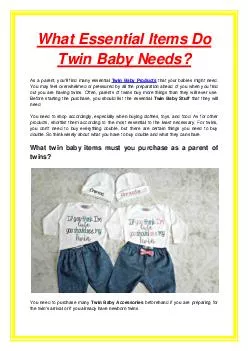 What Essential Items Do Twin Baby Needs?