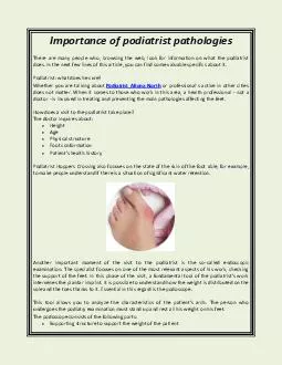 Importance of podiatrist pathologies