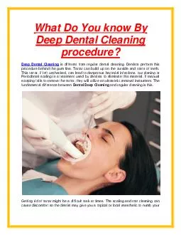 What Do You know By Deep Dental Cleaning procedure?