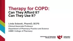 Therapy for COPD:  Can They Afford It?