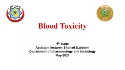 Blood Toxicity 4 th  stage