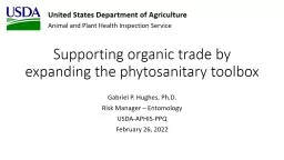 Supporting organic trade by expanding the phytosanitary toolbox