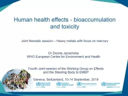 Human health effects  - bioaccumulation