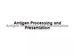 Antigen  Processing  and