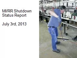 MI/RR Shutdown  Status Report