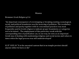 Miasma   Bremmer  Greek Religion