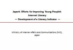 Japan’s Efforts for Improving Young People’s