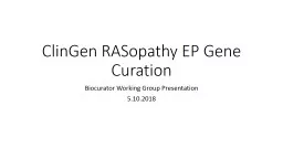 ClinGen RASopathy EP Gene Curation