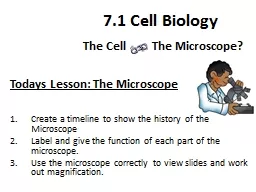 Todays Lesson: The  Microscope