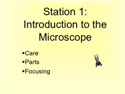 Station 1:  Introduction to the Microscope