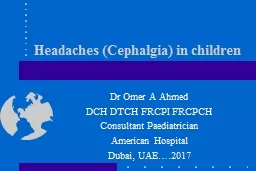 Headaches (Cephalgia) in children