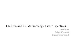 PPT-The Humanities: Methodology and Perspectives