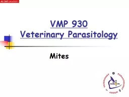 Mites VMP 930 Veterinary Parasitology