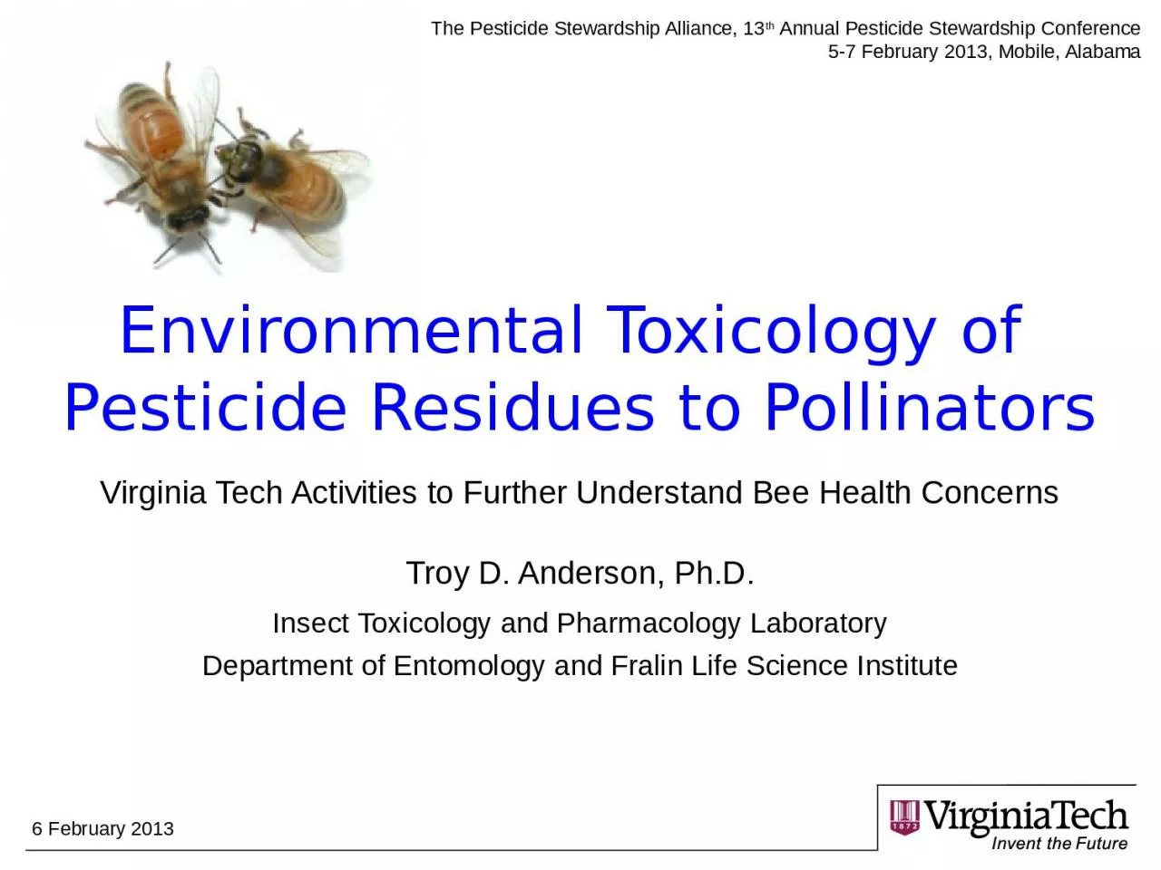 PPT-6 February 2013 Environmental Toxicology of