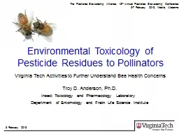 6 February 2013 Environmental Toxicology of