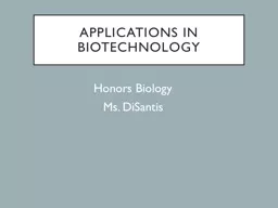 Applications in Biotechnology