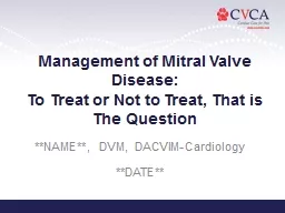 Management of Mitral Valve Disease: