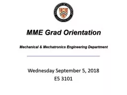 MME Grad Orientation Mechanical