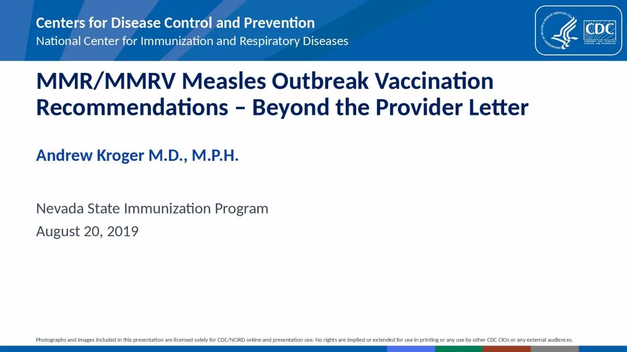 PPT-MMR/MMRV Measles Outbreak Vaccination Recommendations – Beyond the Provider Letter