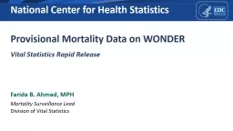 Provisional Mortality Data on WONDER