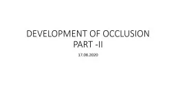 DEVELOPMENT OF OCCLUSION