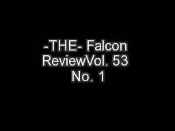 -THE- Falcon ReviewVol. 53 No. 1