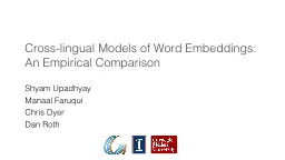 Cross-lingual Models of Word