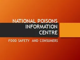 NATIONAL POISONS  INFORMATION CENTRE