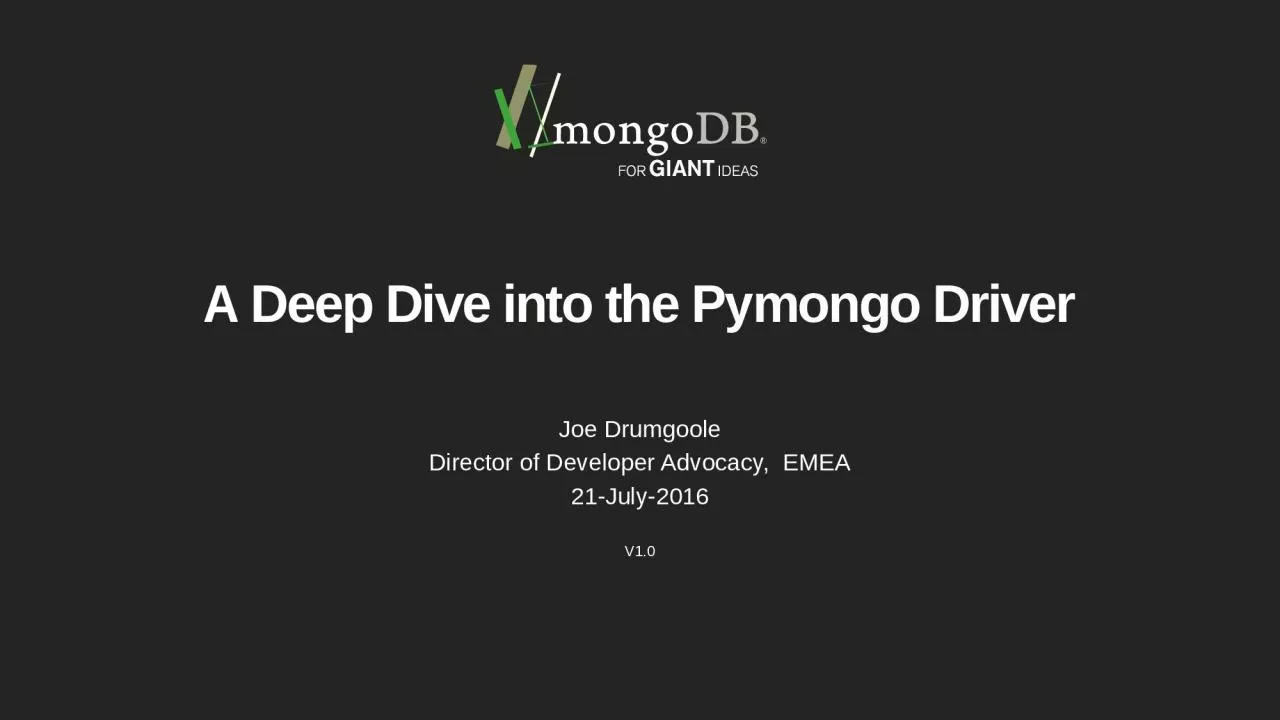 PPT-A Deep Dive into the Pymongo