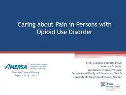 Caring about Pain in Persons with Opioid Use Disorder