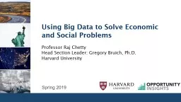 Spring 2019 Using Big Data to Solve Economic and Social Problems