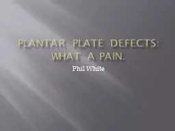 Plantar plate defects:  what a pain.