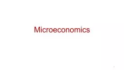 Microeconomics 1 Is  Economics