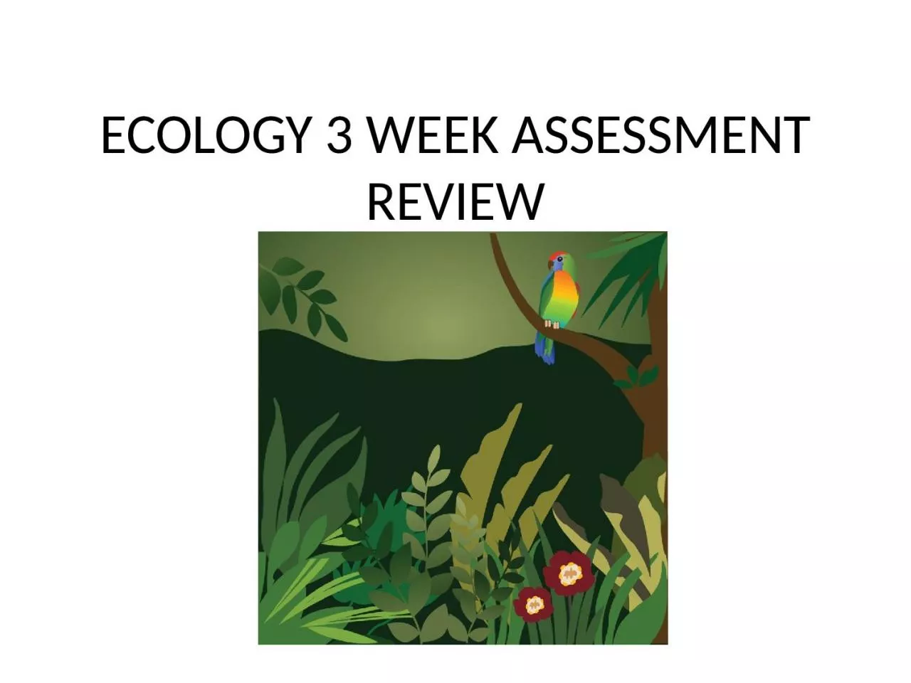 PPT-ECOLOGY 3 WEEK ASSESSMENT REVIEW