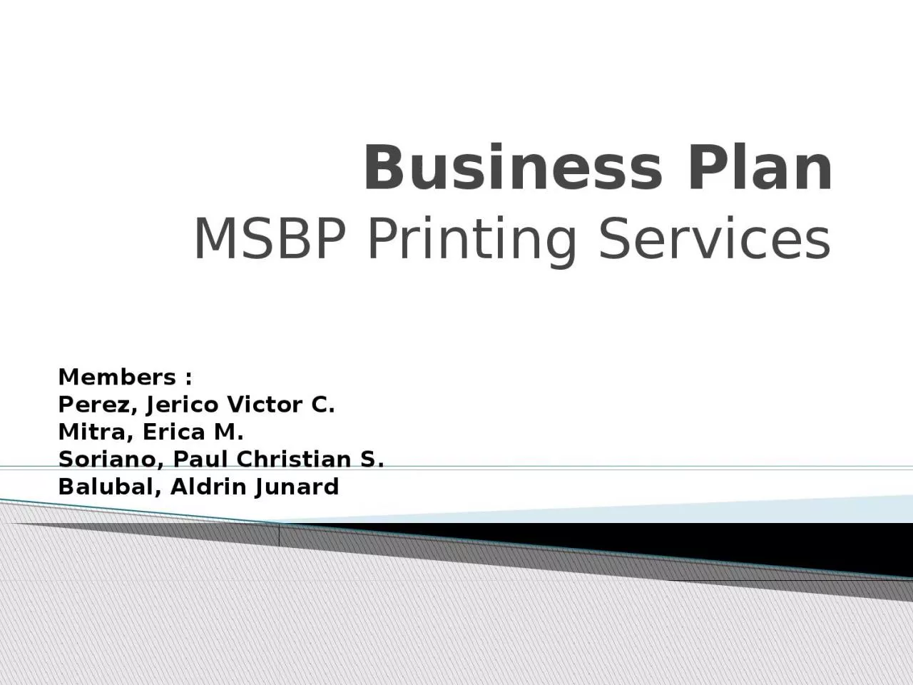 Business Plan MSBP Printing Services