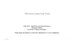 Minimum Spanning Trees CSE 3318