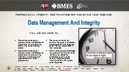 Data Management And Integrity