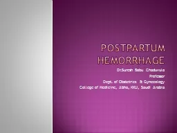 Postpartum Hemorrhage Dr.Suresh