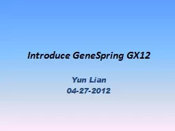 Introduce  GeneSpring  GX12