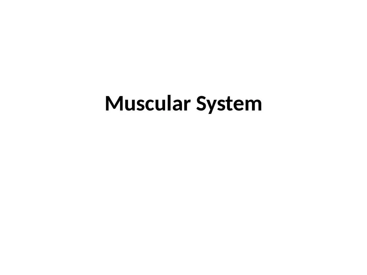 Muscular System Types of Muscles
