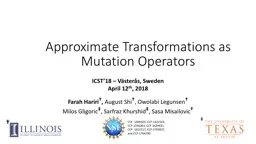 Approximate Transformations as Mutation Operators