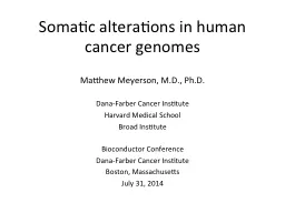 Somatic alterations in human