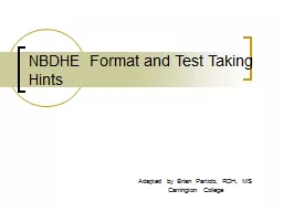 NBDHE Format and Test Taking