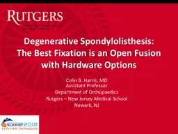 Degenerative Spondylolisthesis: