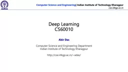 Deep Learning CS60010 Abir