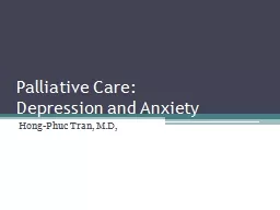 Palliative Care: Depression and Anxiety