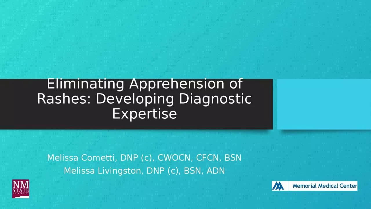 PPT-Eliminating Apprehension of Rashes: Developing Diagnostic Expertise